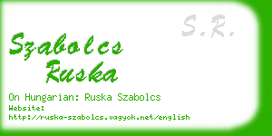 szabolcs ruska business card